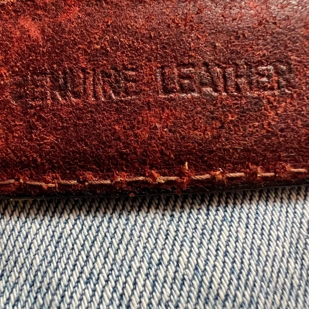 Classic Brown Leather Belt with Gold Buckle
